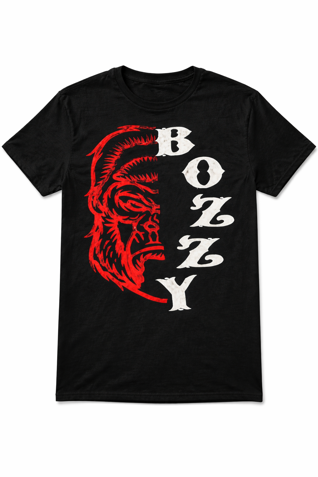 Bozzy Half Face T-Shirt (Red-Blk)